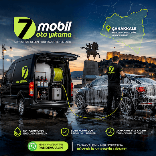 Yerinde Oto Yıkama Çanakkale | Kapıda Mobil Araç Temizliği